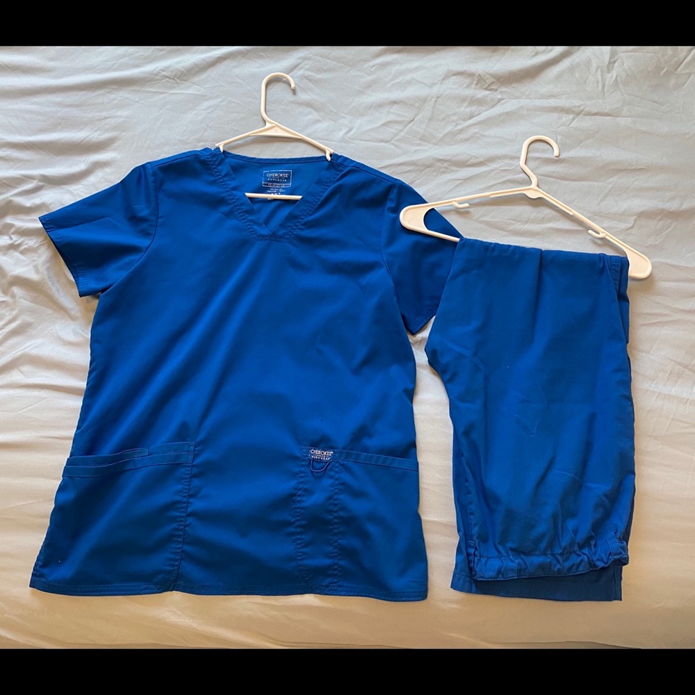 Cherokee Royal Blue Scrub Set - medium